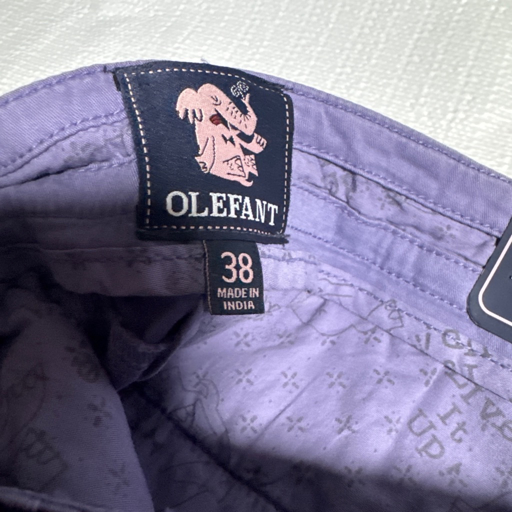 Men's OLEFANT Flat Front Shorts Waist 38 Purple - Picture 2 of 4